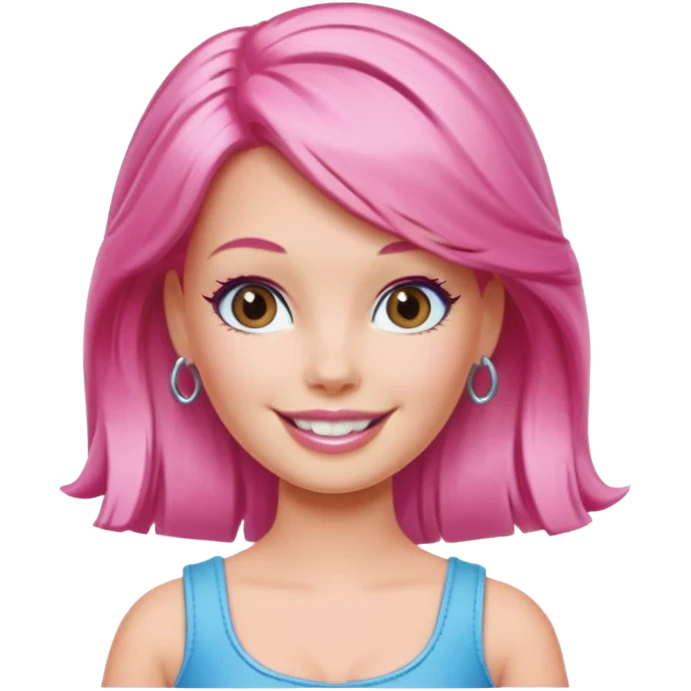 Barbie with pink hair emoji
