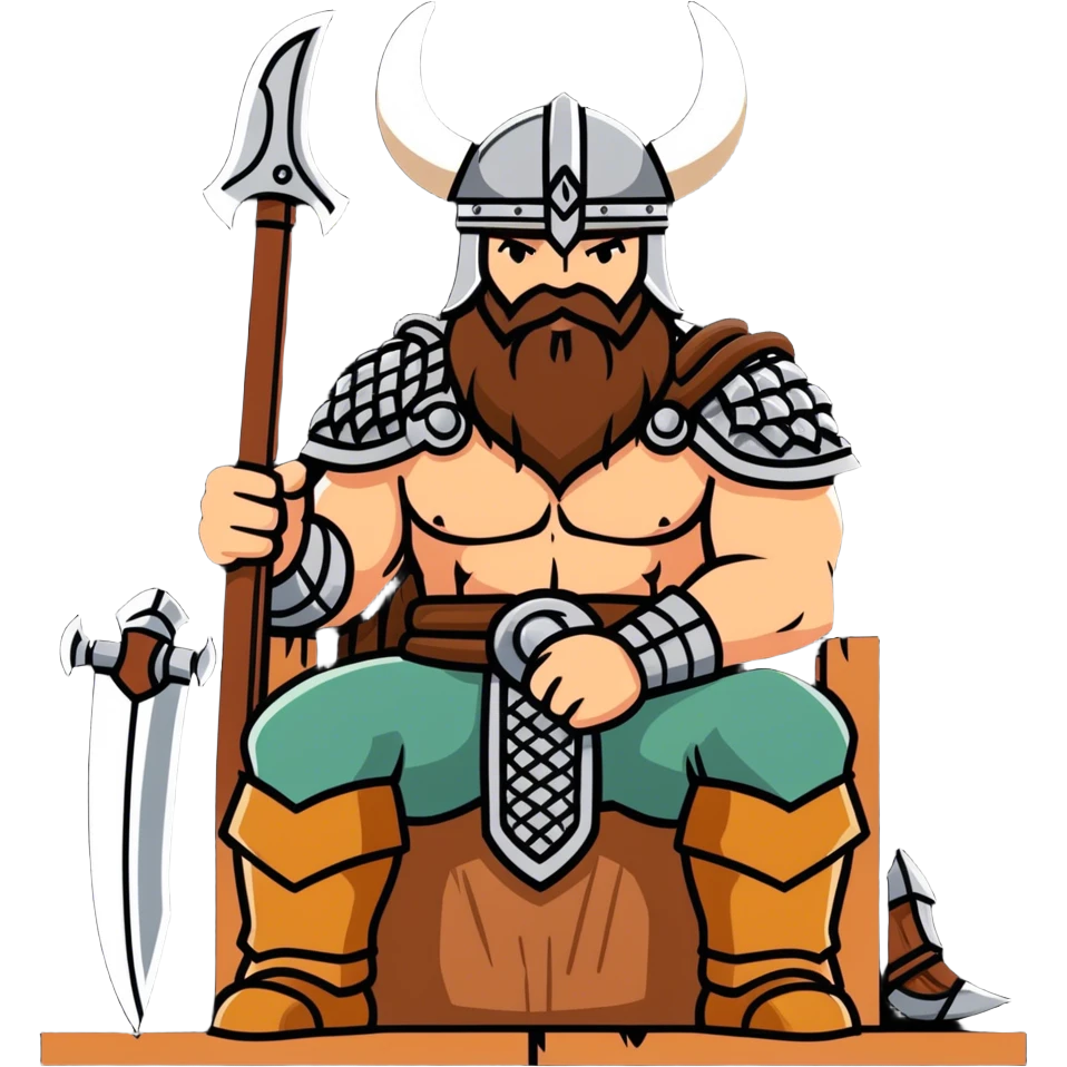 Viking warrior sitting on a throne emoji