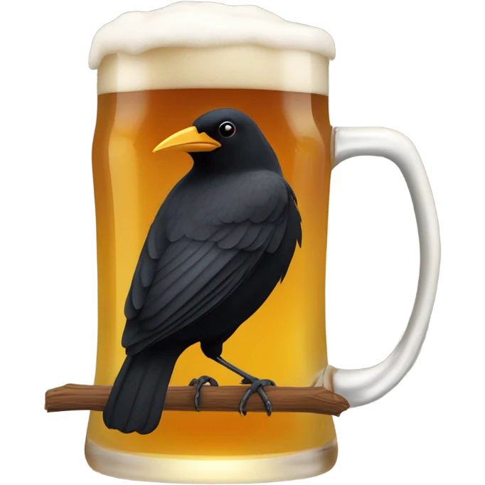 Blackbird with beer emoji