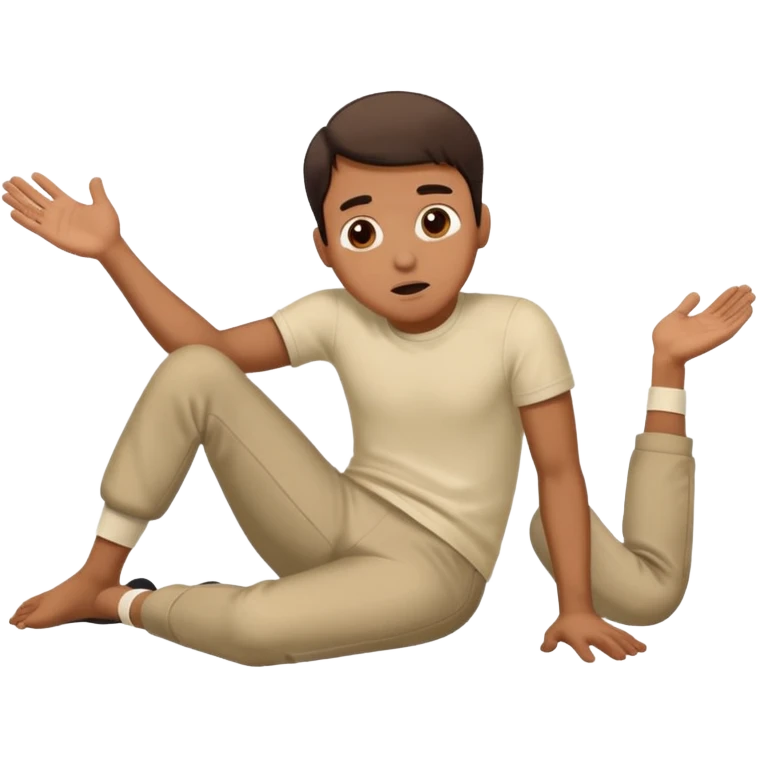 a man lying on the floor who has just fallen emoji