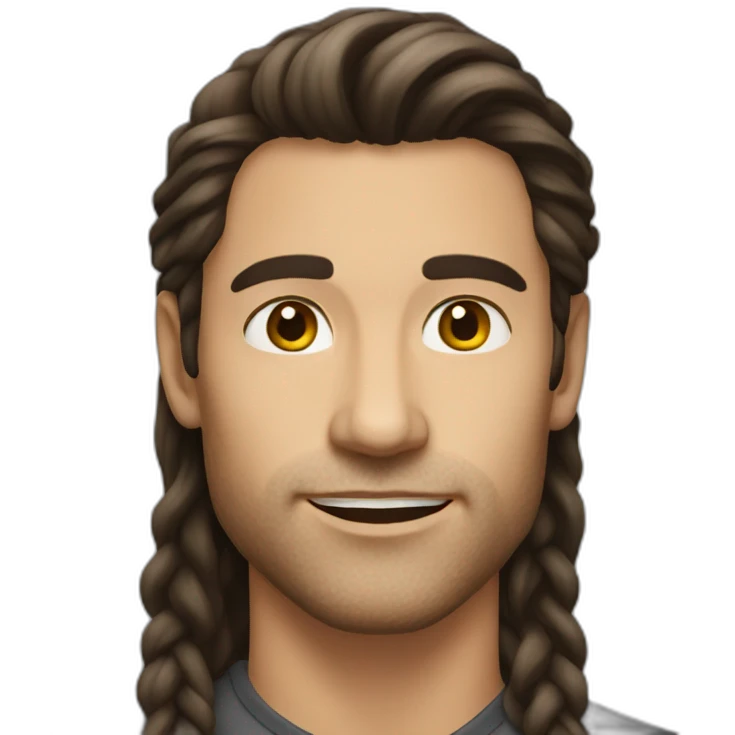 brunette man long hair emoji