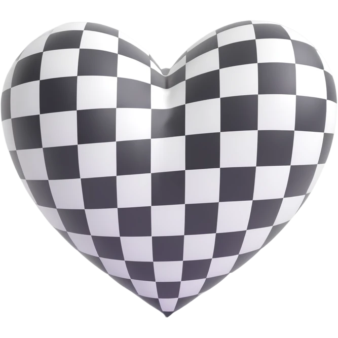 black and white checkered heart emoji