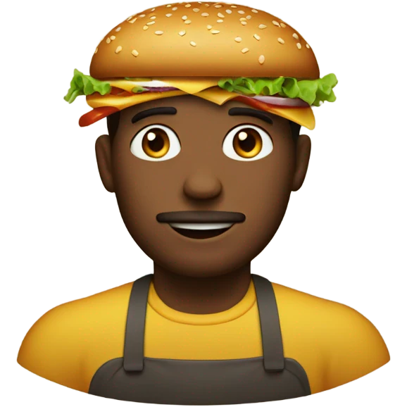 A man as a burger emoji