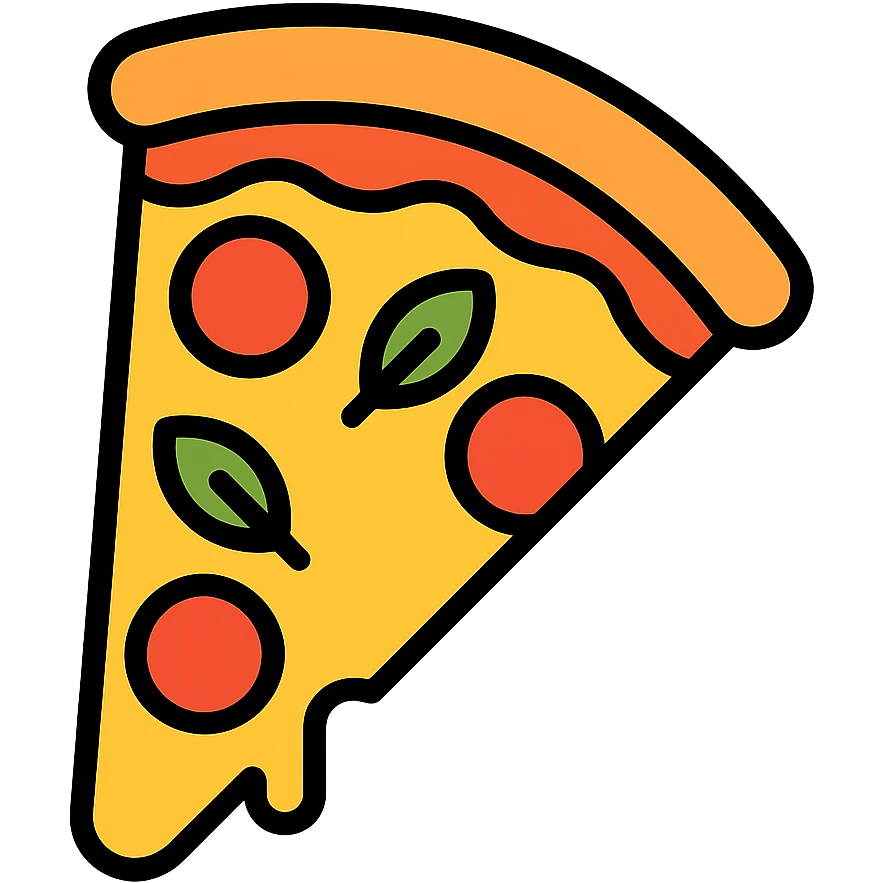 colored icon of a Margherita pizza slice emoji
