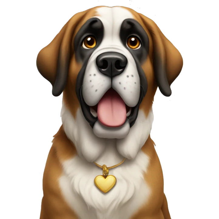 St. Bernard with love emoji