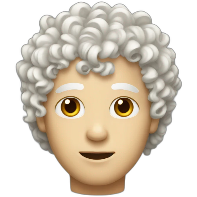 white guy with curly fringe emoji