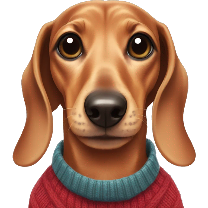 cute dachshund in a sweater emoji