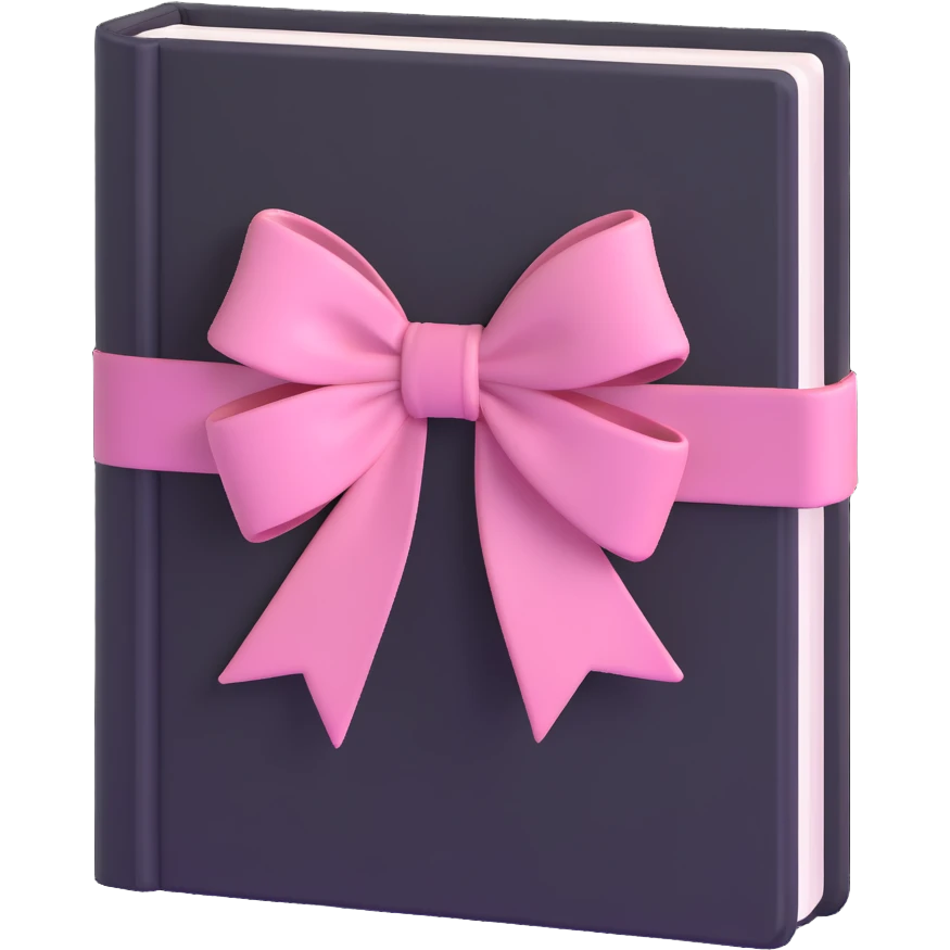 light pink book with a pink bow emoji