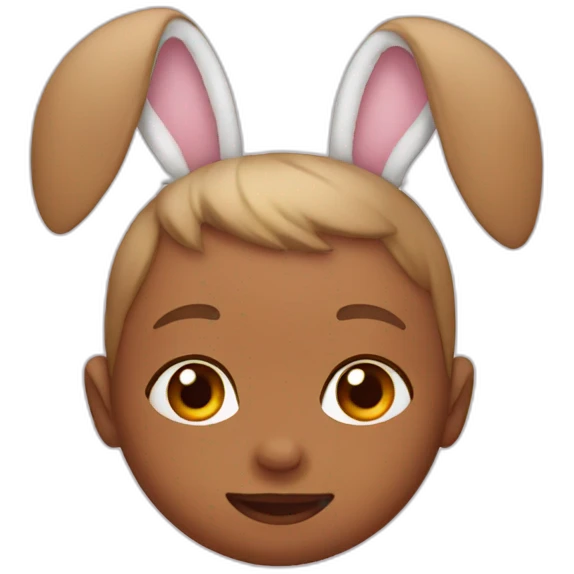 Newborn with bunny ears emoji