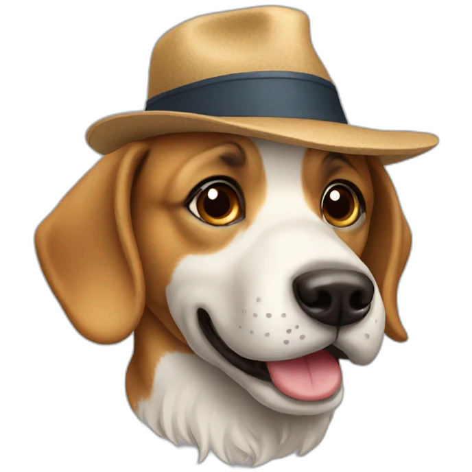 dog nerd with hat emoji