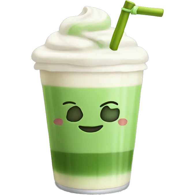 matcha latte with boba and straw emoji