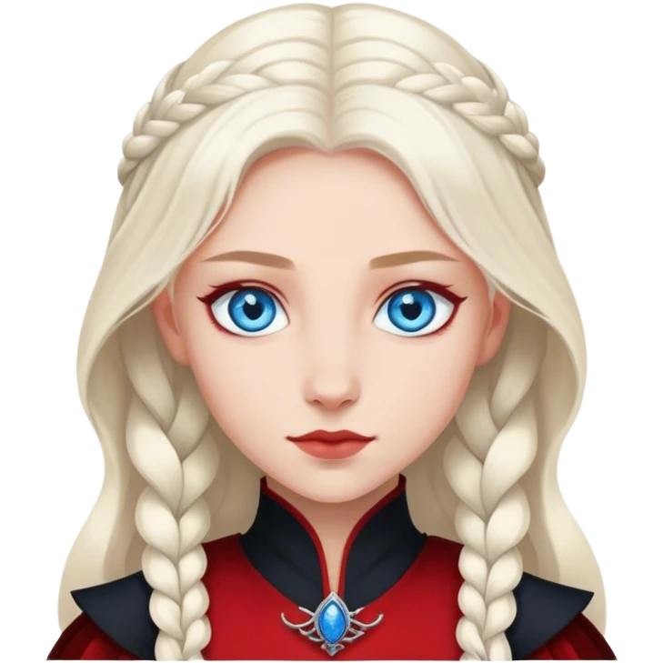 Blue eyes, Targaryen Princess Style, Black and Red only. emoji
