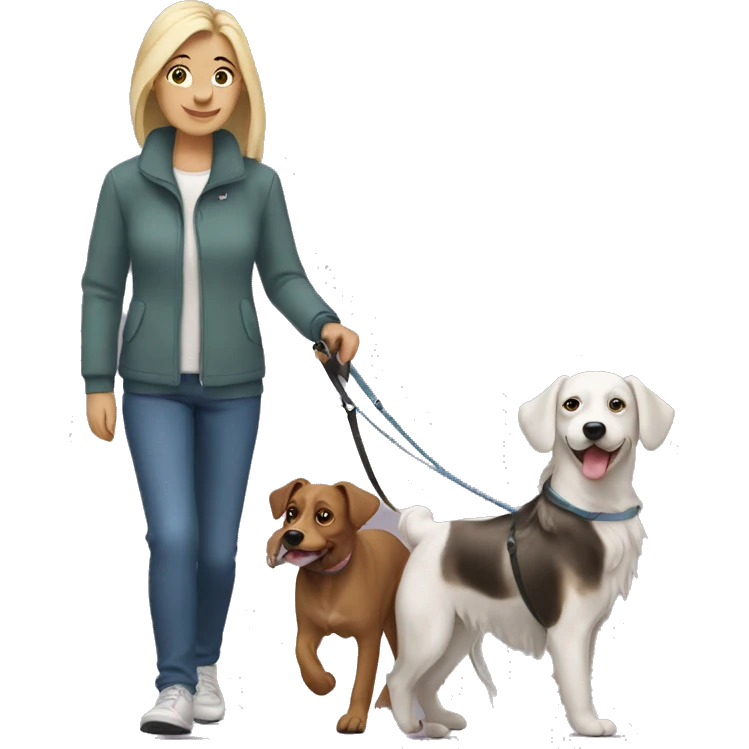 Taking the dogs for a walk emoji