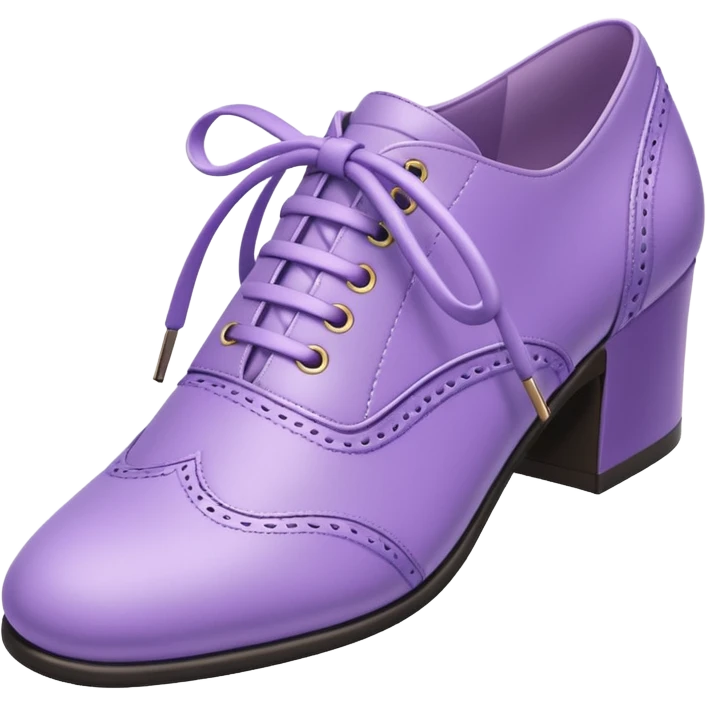 A 3D cartoon lavender-purple Formal shoes with soft texture, lace-up detail, and smooth reflections, isolated on plain background, Memoji-style. emoji