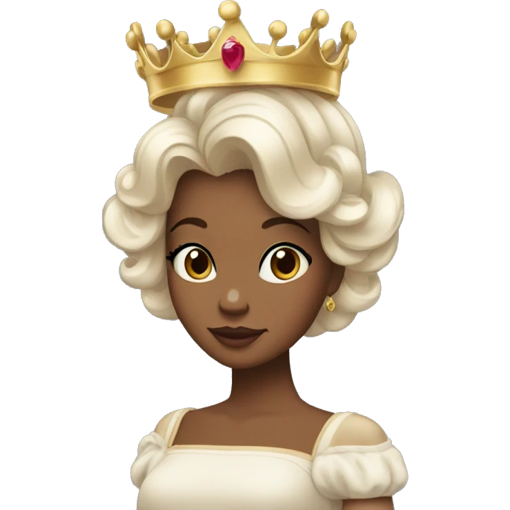 Belle Maman reine avec cheveux noir et couronne 👑 emoji