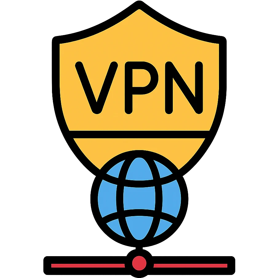 VPN icon with color and black outlines emoji