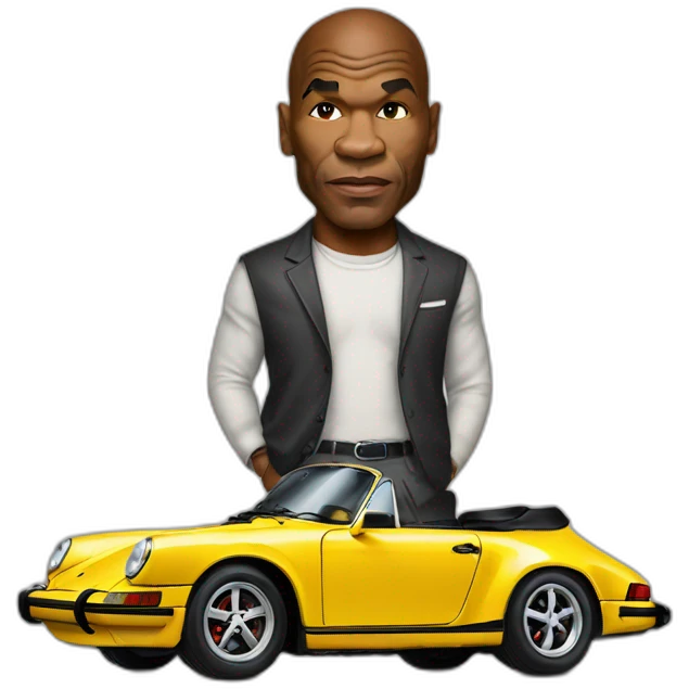Mike tyson in a porsche 911 emoji