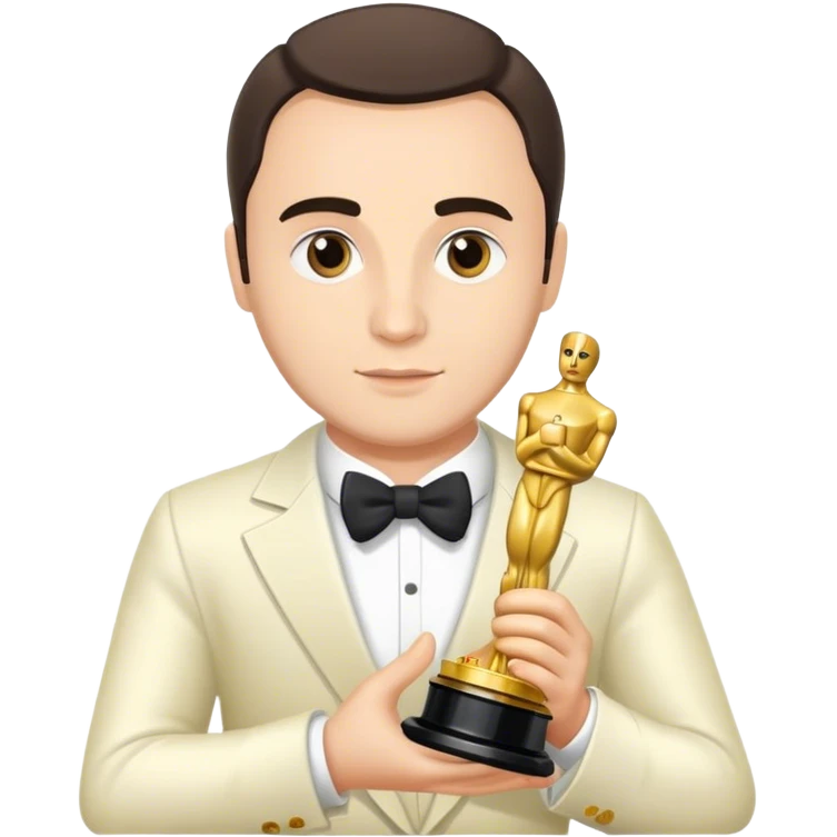 Актёр Юра Борисов держит в руках статуэтку Оскар emoji