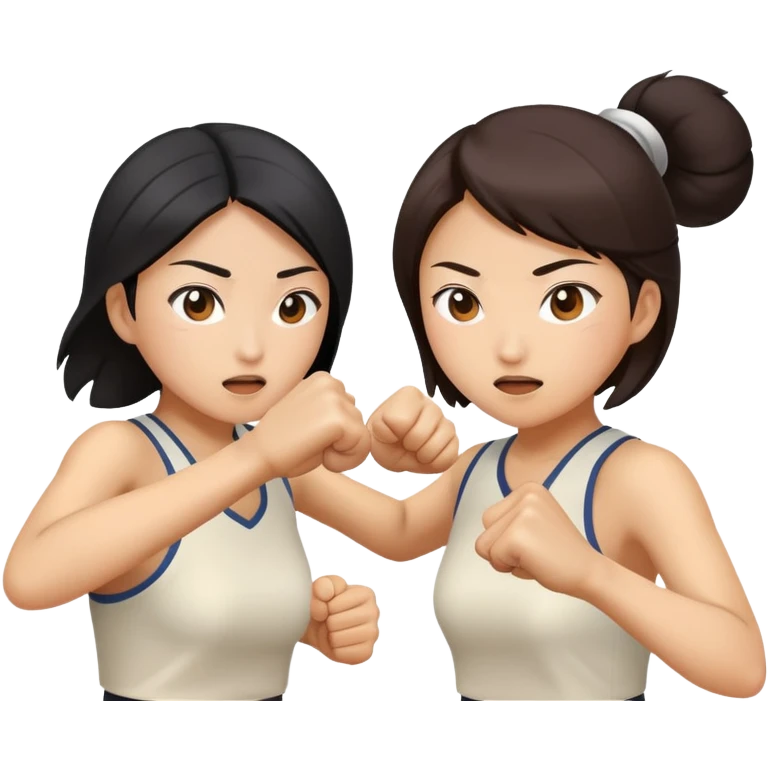 two asian street women fighting emoji