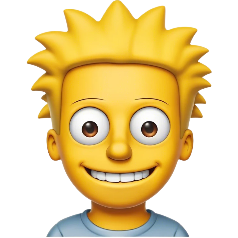bart simpsons as a kid from the tv series "the simpsons" smiling emoji