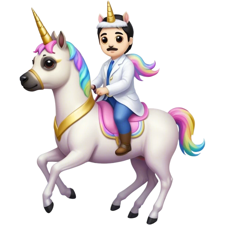 Pug riding a unicorn  emoji