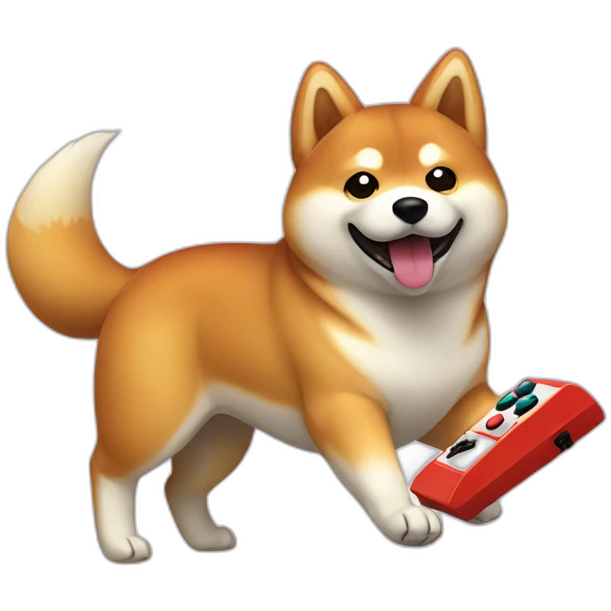 shiba inu playing nintendo emoji