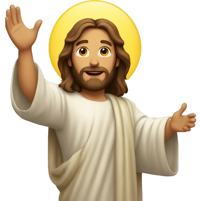 Jesus emoji with his hand raising in the air  emoji