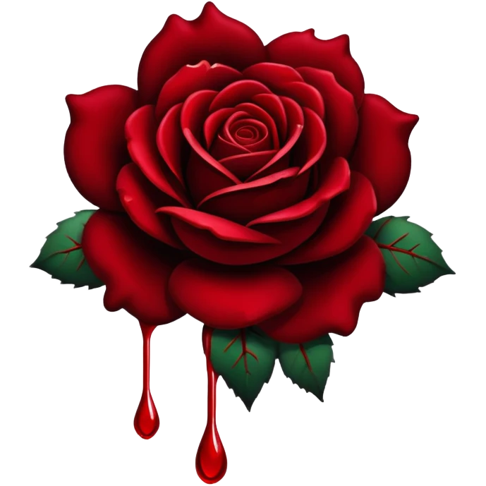 Black rose with blood drips red dark emoji