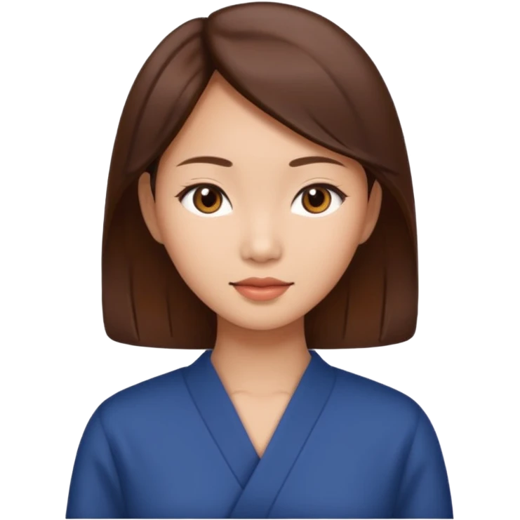 asian woman with brown hair emoji