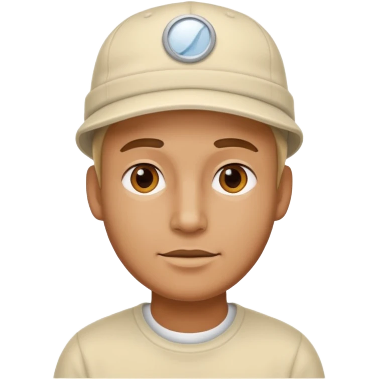 man with creme cap emoji