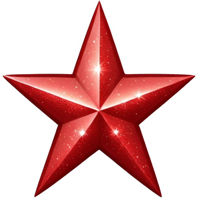 red glitter star  emoji