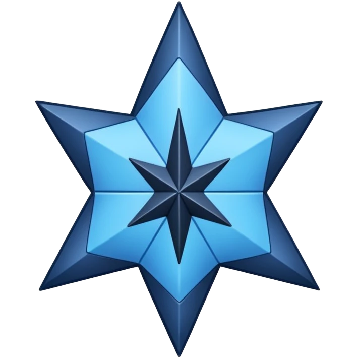 Make a blue star with black right Mark inside emoji