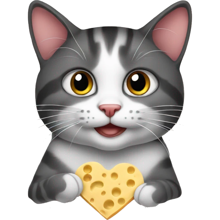 heart as cat from cheese emoji