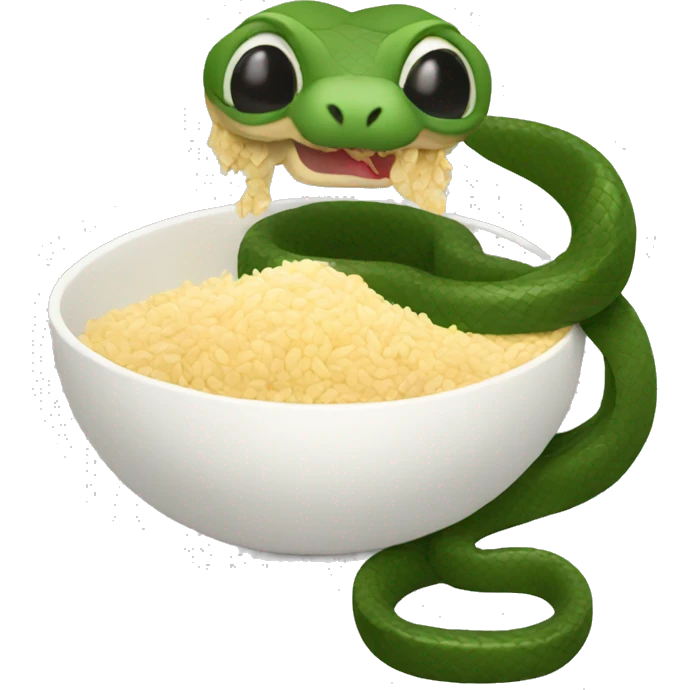 Snake eating rice emoji