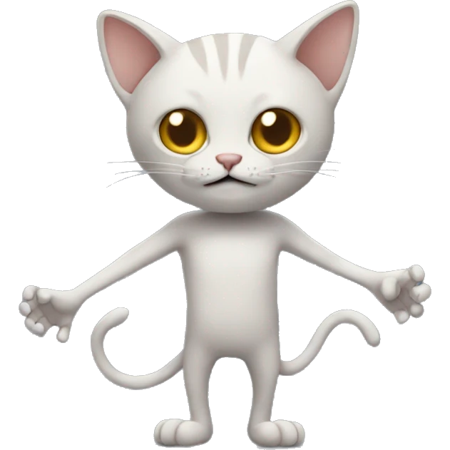 Creepy cat with human arms  emoji