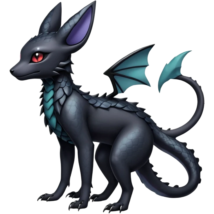 Shiny Dark Edgy Majestic Sophisticated Modern Gothic Gloomy Futuristic Scaly Cyber-Salandit-Umbreon-Delcatty-Hybrid (Full body) emoji
