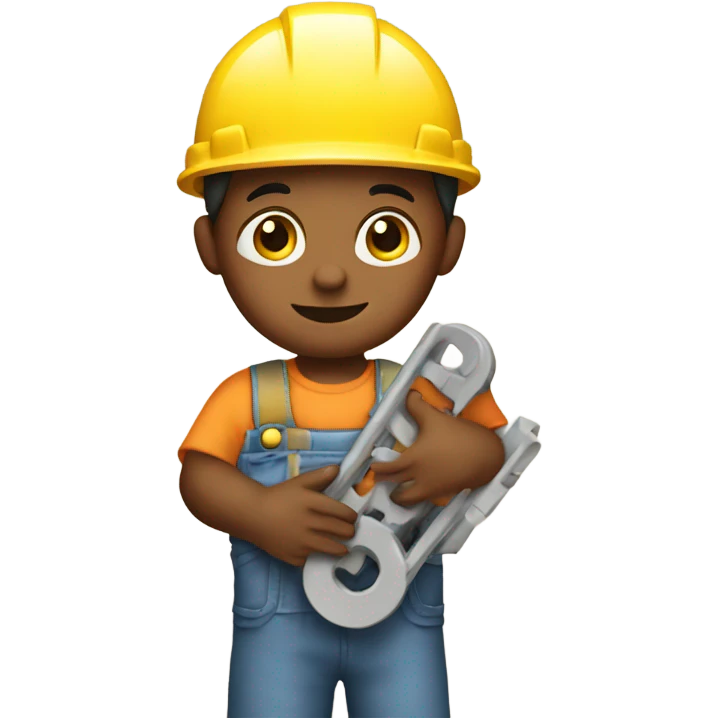 a child with a construction set in his hands emoji