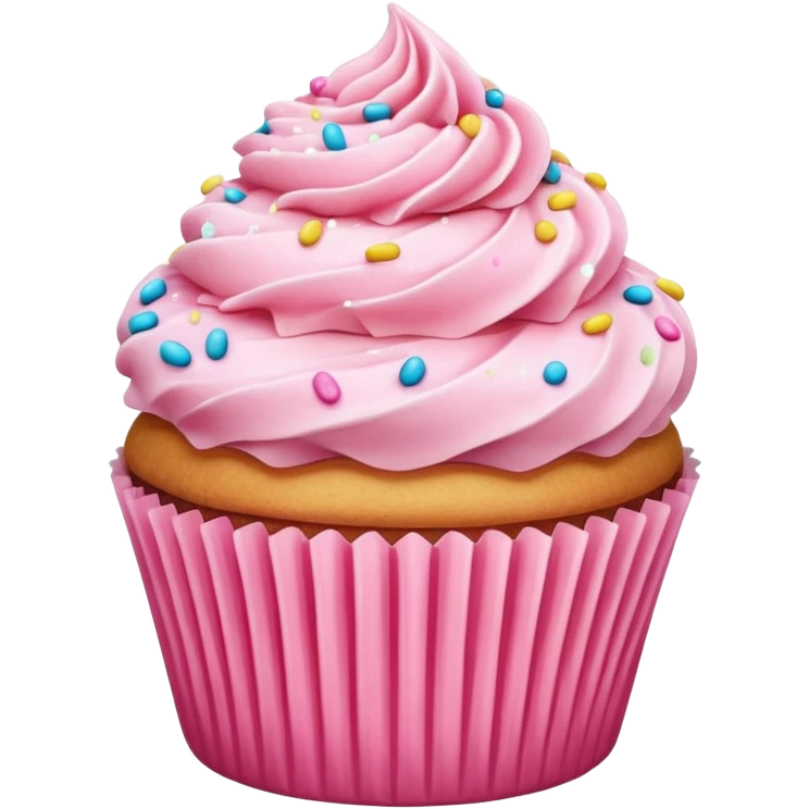 Cupcake with pink icing emoji