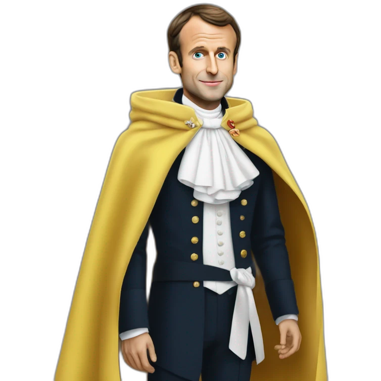 Emmanuel Macron qui a une cape emoji