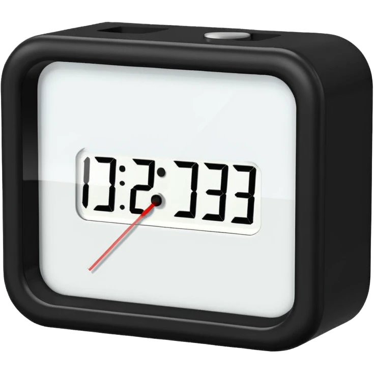 rectangular digital alarm clock with no time on emoji