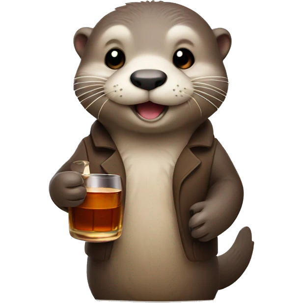 Cute Otter Holding a Whisky in his Hand  emoji