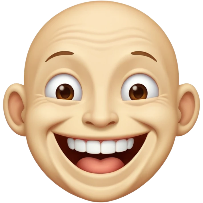 Laugh with ugly face emoji