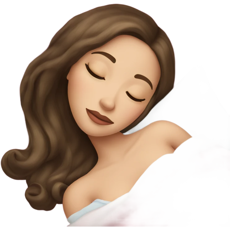 sleeping beauty brunette white girl with a silk pillow emoji