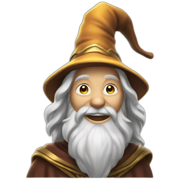 Wizard with a big grin emoji