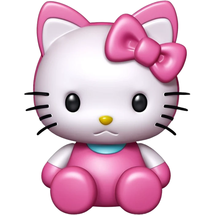 Isolated, breathtakingly vivid and intricately detailed digital illustration of the most incredibly adorable unique hello kitty figurine imaginable, toy style. emoji
