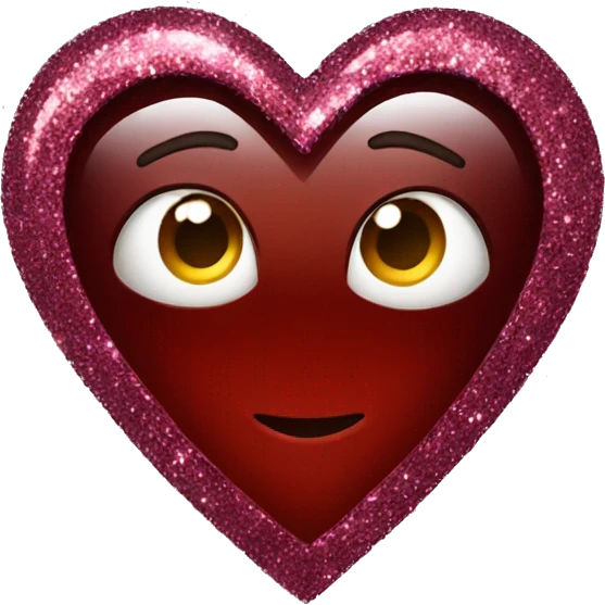 glittery dark red heart emoji