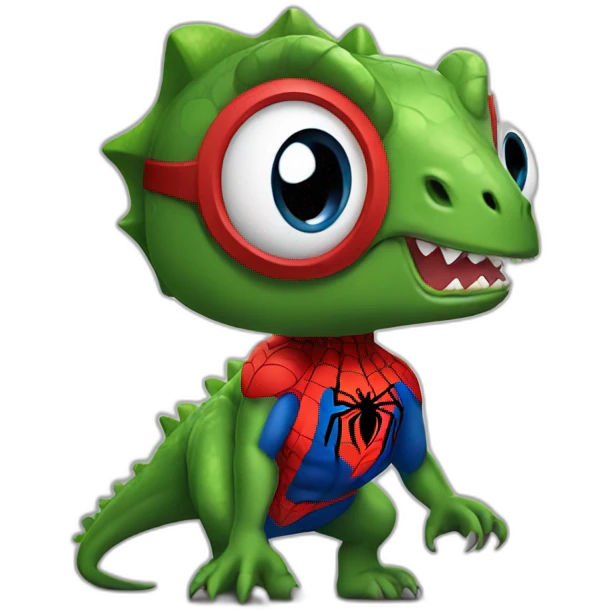 dinosaur dressed as spiderman emoji