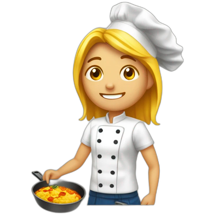Cocinero pelo rubio haciendo Paella de bogavante emoji