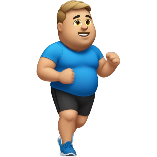 fat guy running emoji