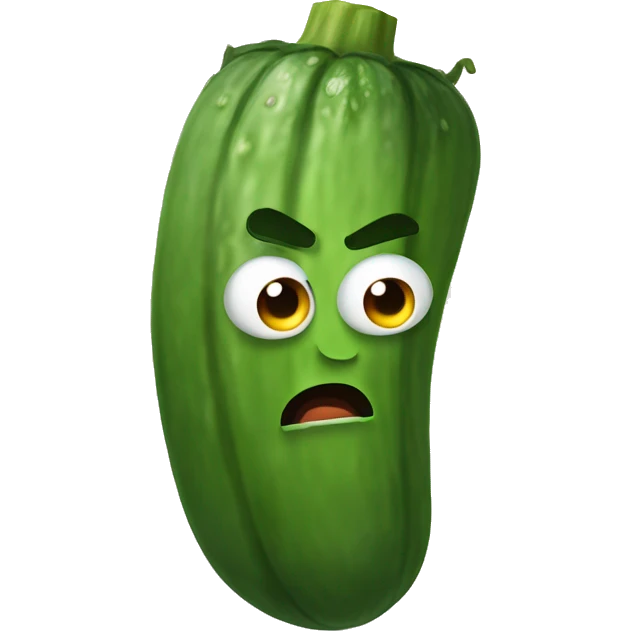 a super angry cucumber emoji